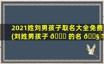 2021姓刘男孩子取名大全免费(刘姓男孩子 🐛 的名 🐧 字大全2021年)